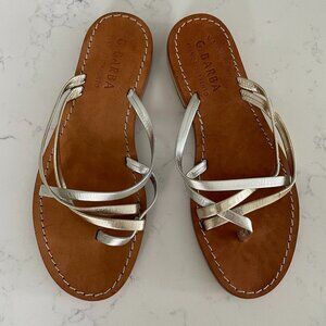 L' Artigiano delle Scarpe G. Barba Piano Di Sorrento Leather Slip On Sandals 37